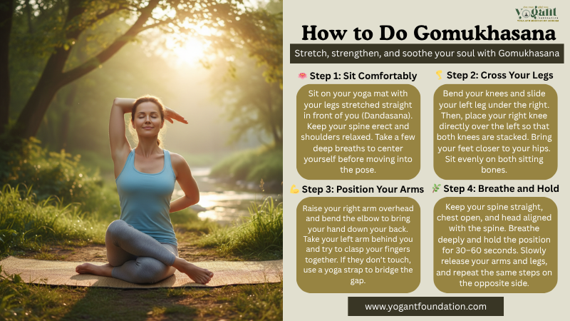 steps of gomukhasana images
